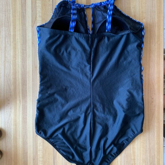 Women Krista SWIMSUIT BATHING Blue Black Size 2X (20W) NEW - Picture 8 of 9